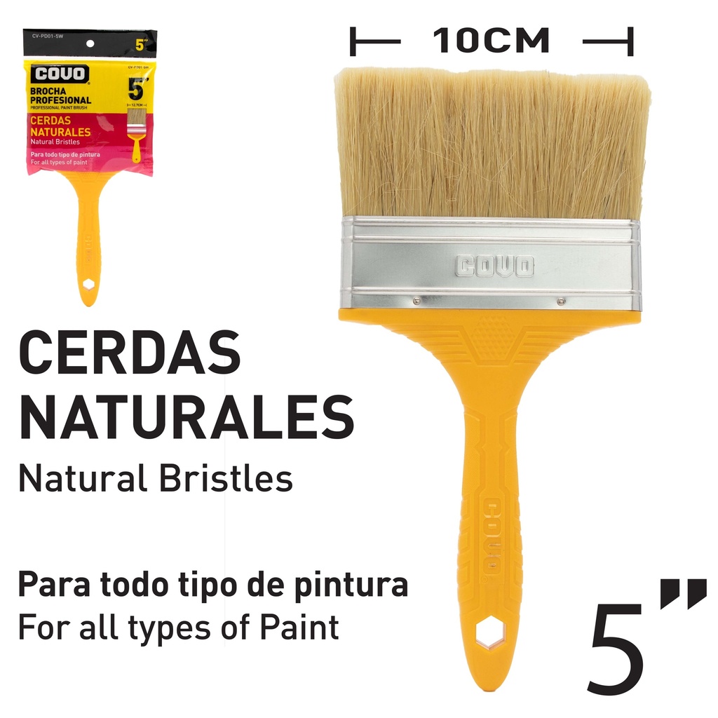 BROCHA CERDA BLANCA 5" COVO 8-557
