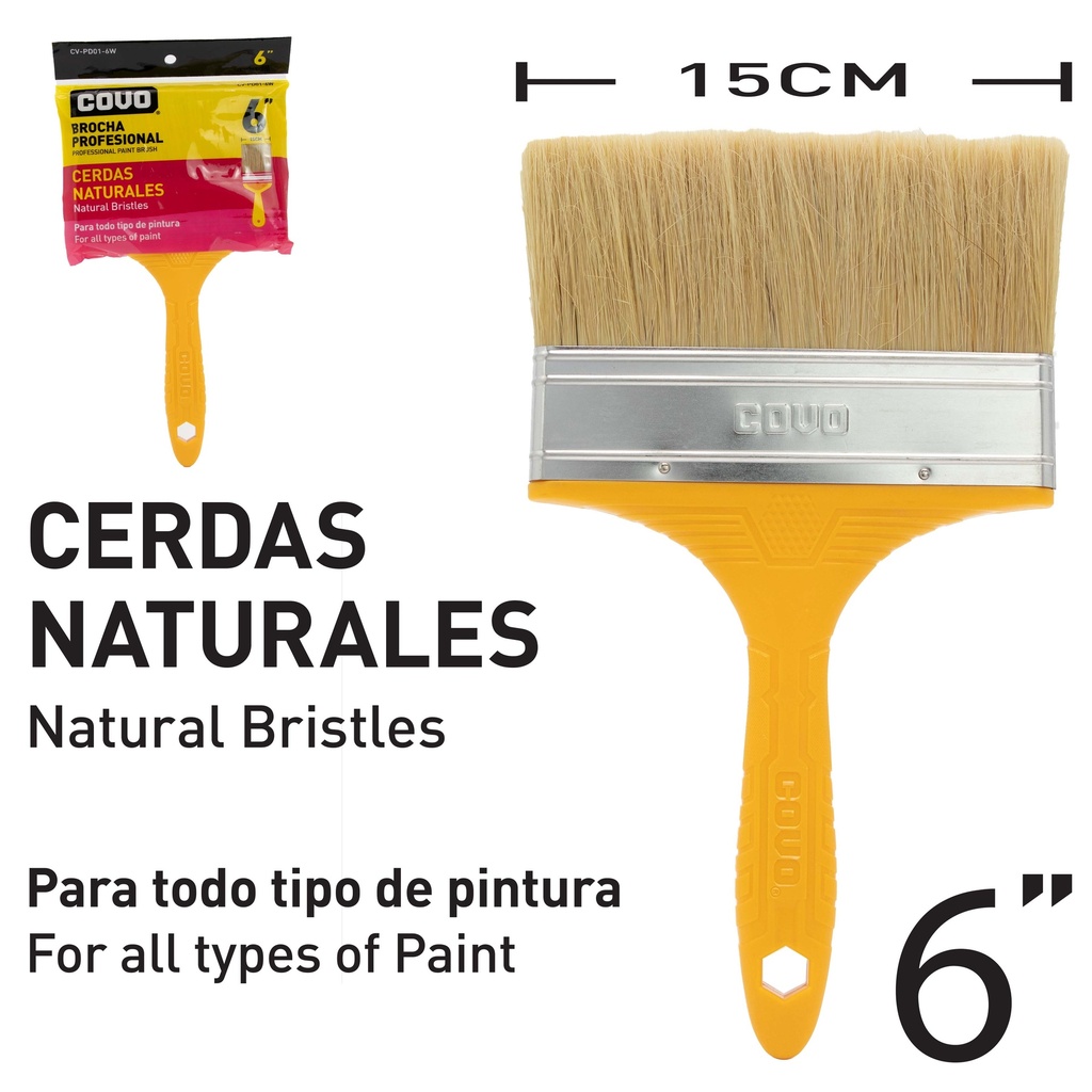 BROCHA CERDA BLANCA 6" COVO 8-558