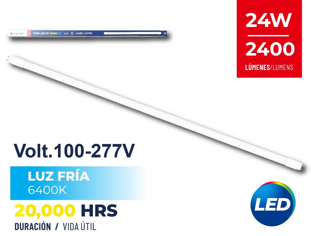 TUBO LED VIDRIO T8 24W ANGEL L 8-570