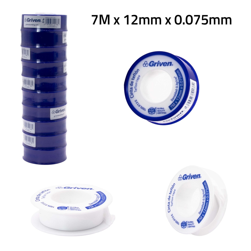 TEFLON PROFESIONAL 1/2 x 7 MTS GRIVEN 8-590