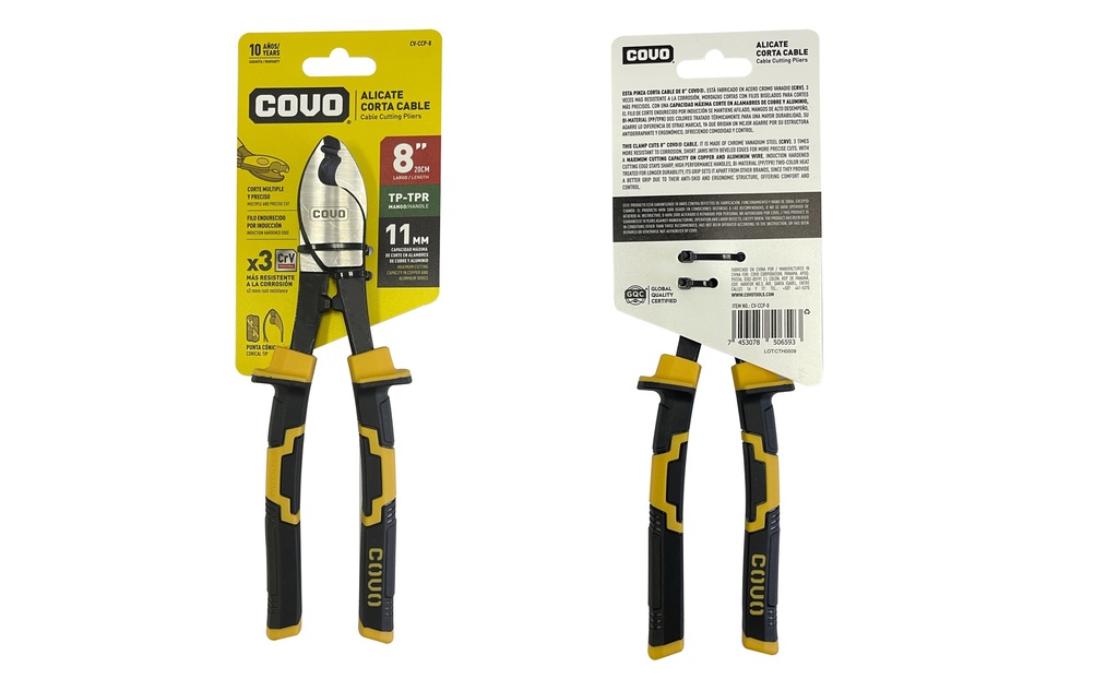 ALICATE CORTA/PELACABLE 8" COVO 8-599