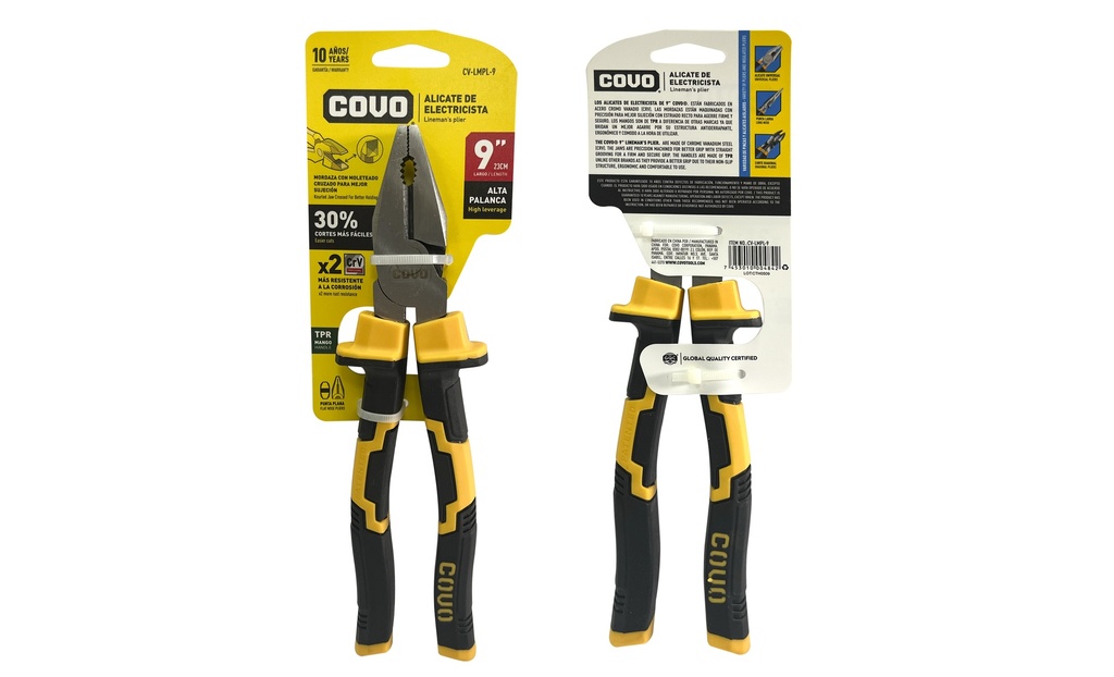 ALICATE ELECTRICISTA 9" COVO 8-605