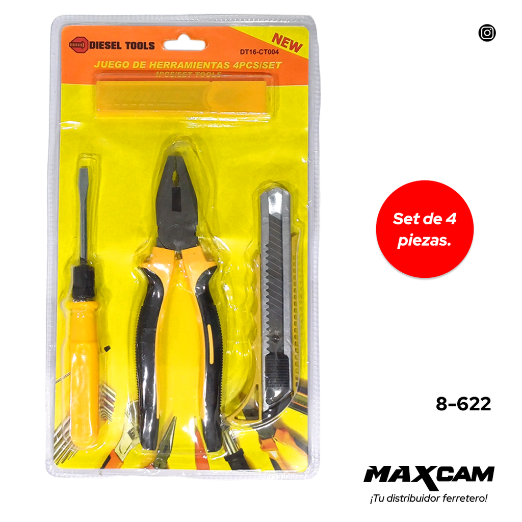 JUEGO DE HERRAMIENTAS 4PCS DIESEL T 8-622
