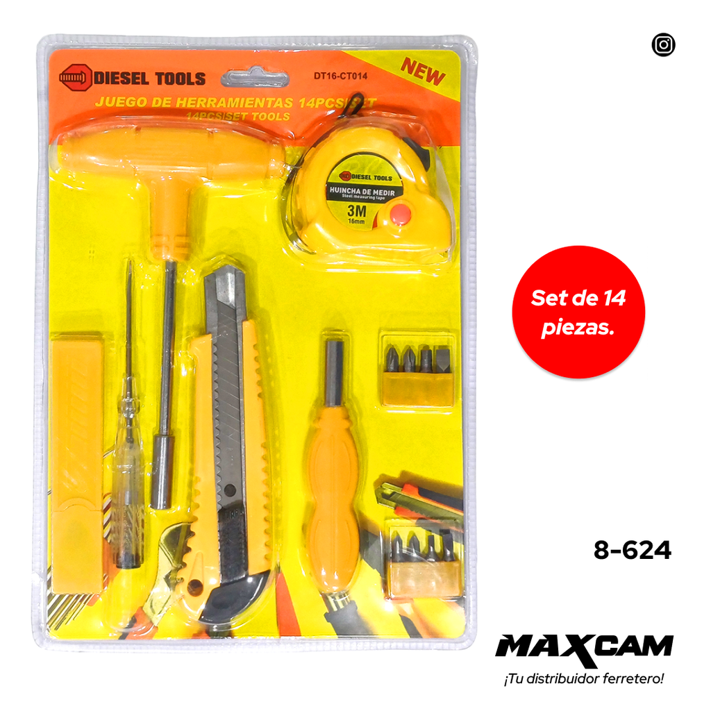 JUEGO DE HERRAMIENTAS 14PCS DIESEL T 8-624