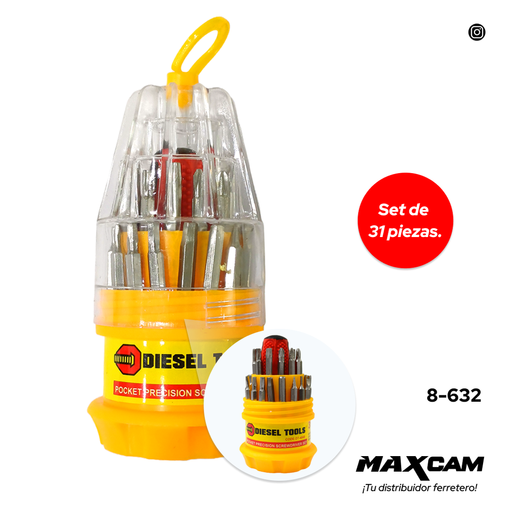 JUEGO DESTORNILLADORES 31 EN 1 DIESEL T 8-632