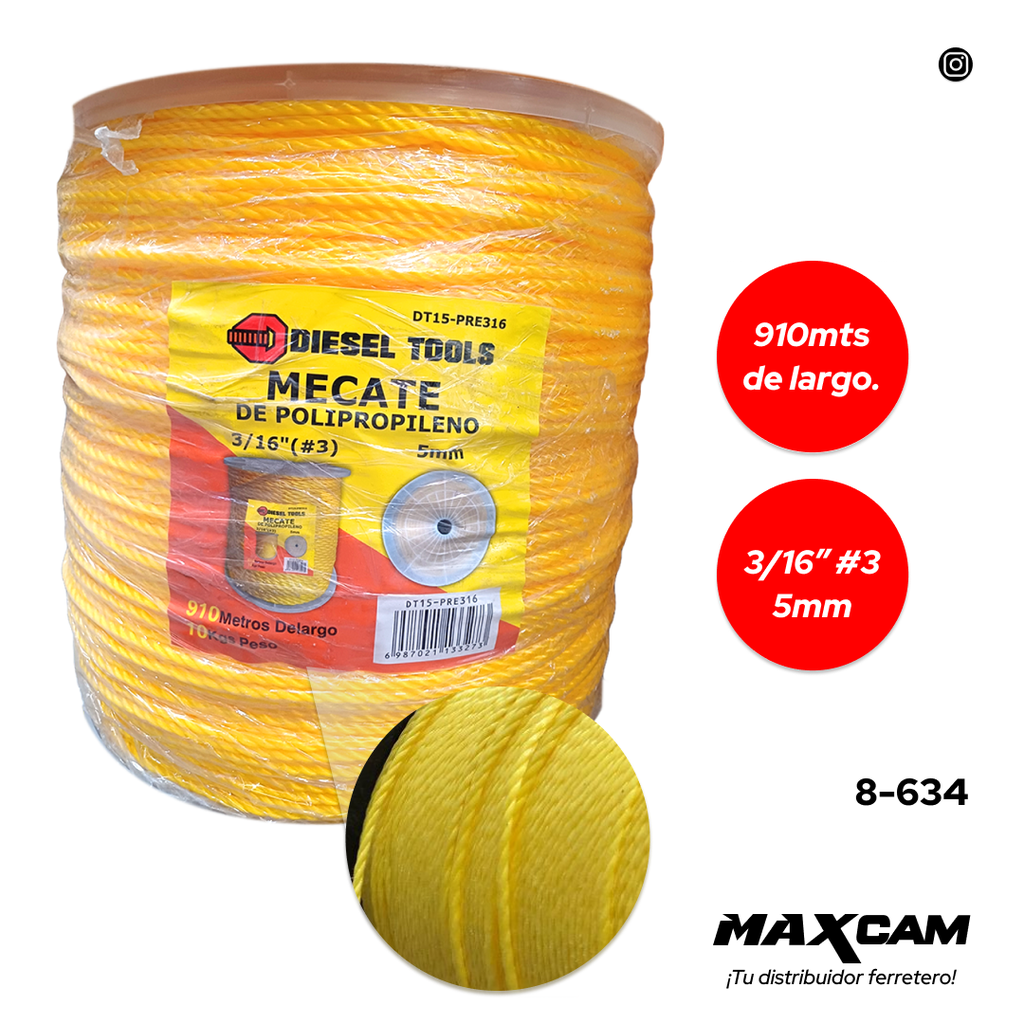 MECATE AMAR 3/16 x 10 KG DIESEL T 8-634