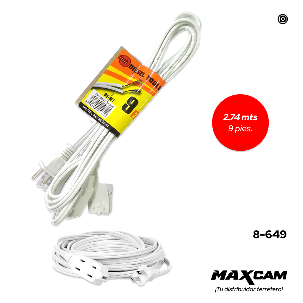 EXTENSION ELECTRICA BLANCA 2.74 MTS DIESEL T 8-649