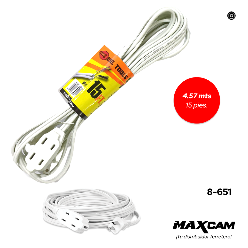 EXTENSION ELECTRICA BLANCA 4.57 MTS DIESEL T 8-651