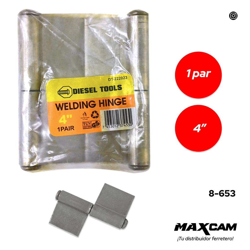 BISAGRA SOLDAR x 4" PAR DIESEL T 8-653