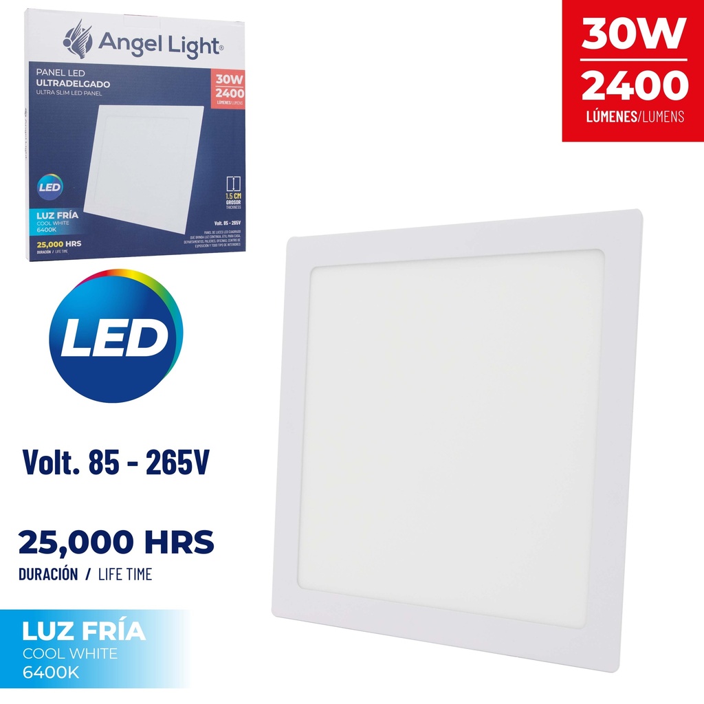 PANEL LED EMP CUAD LUZ FRIA 30W ANGEL L 8-662