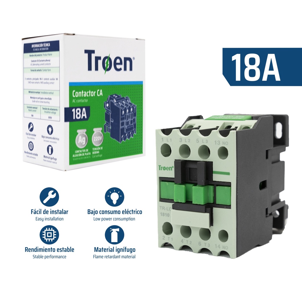 CONTACTOR 18A 220V TROEN 8-708