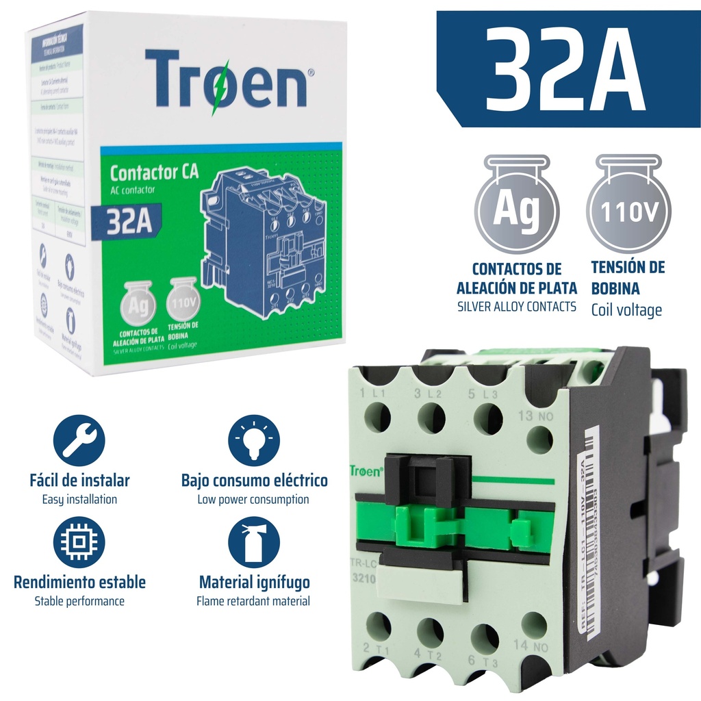 CONTACTOR 32A 110V TROEN 8-710
