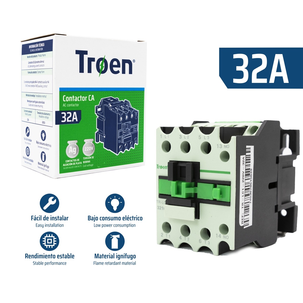 CONTACTOR 32A 220V TROEN 8-711