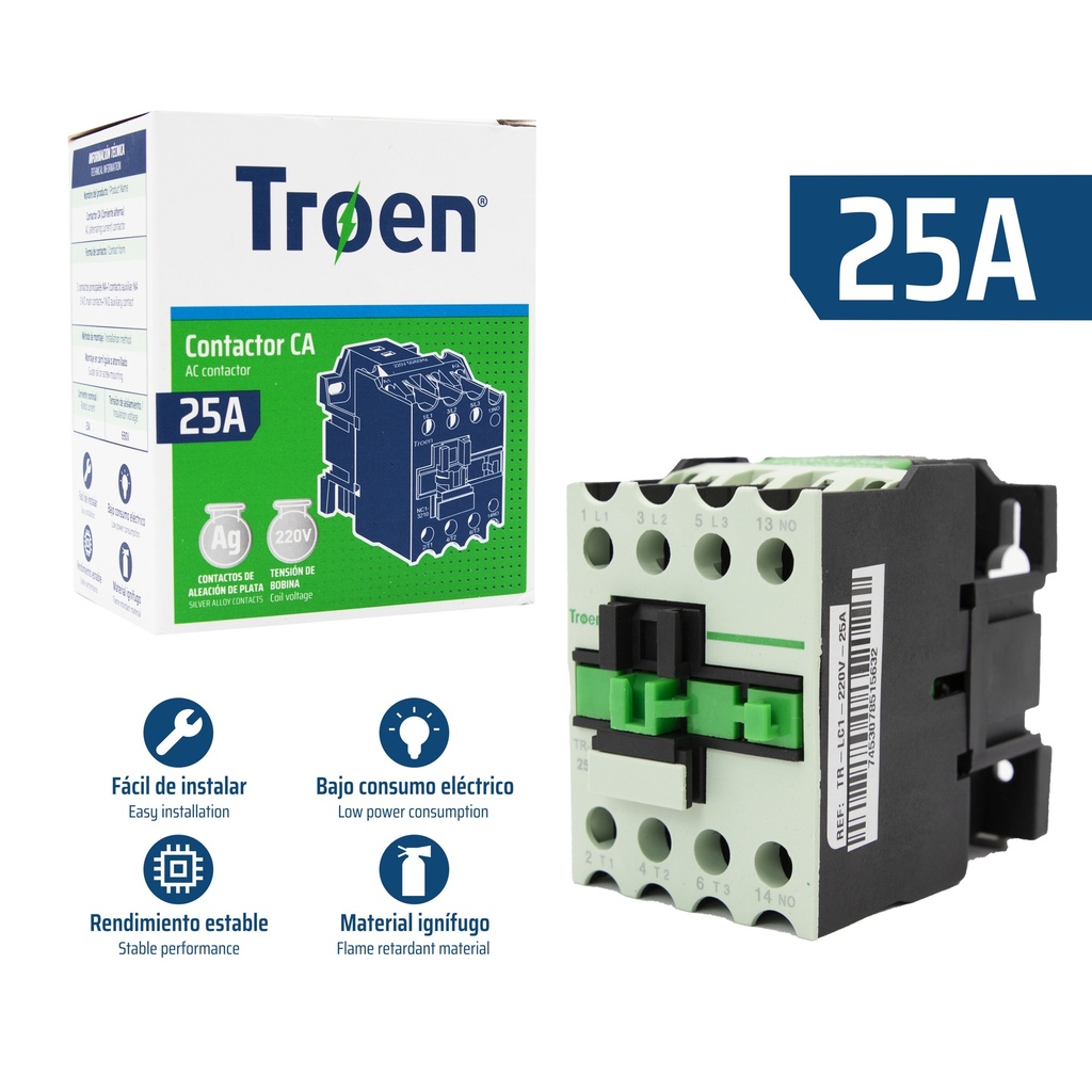CONTACTOR 25A 220V TROEN 8-714
