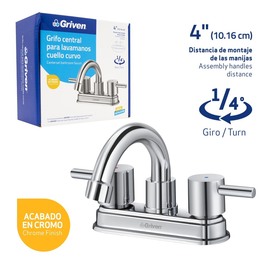 LLAVE LAVAMANO DOBLE METALICA GRIVEN 8-727
