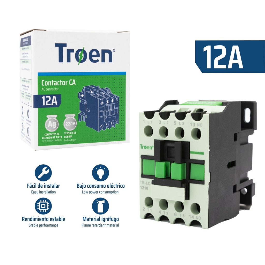 CONTACTOR 12A 220V TROEN 8-736