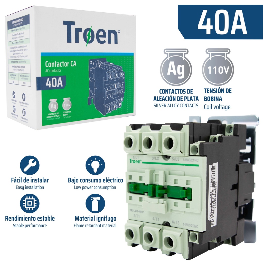 CONTACTOR 40A 110V TROEN 8-738