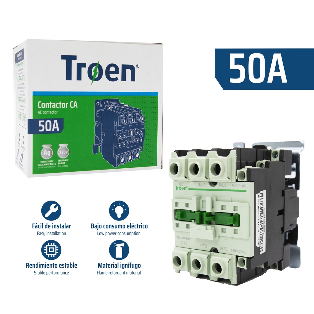 CONTACTOR 50A 220V TROEN 8-741