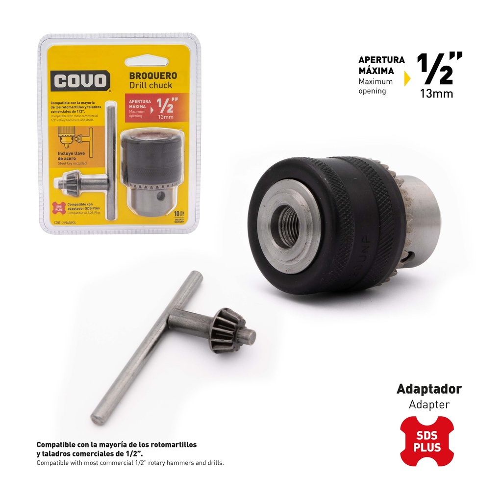 MANDRIL P/TALADRO 1/2 COVO 8-757