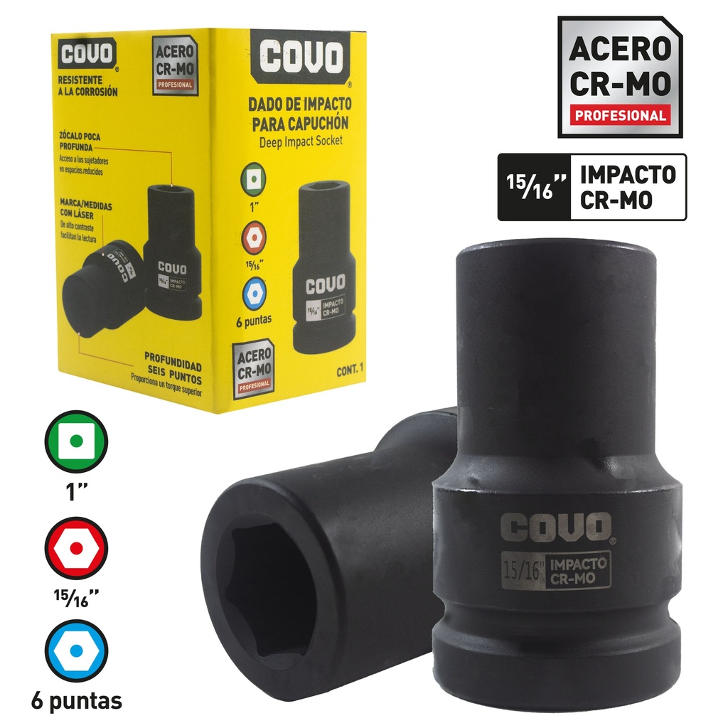 DADOS DE IMPACTO x 15/16" COVO 8-776