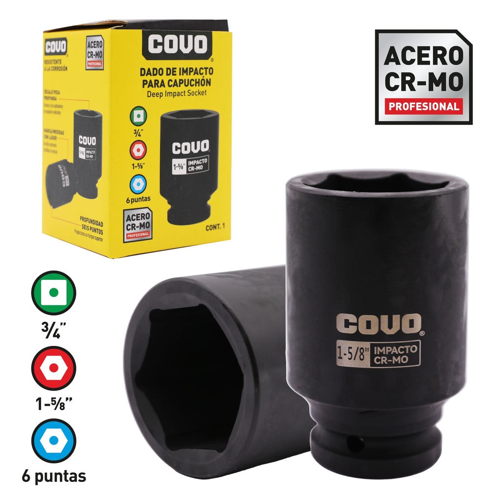 DADOS DE IMPACTO 34MM x 1 5/8" COVO 8-793