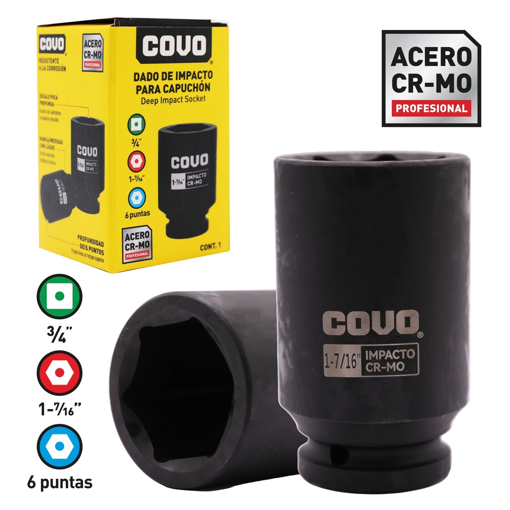 DADOS DE IMPACTO 34MM x 1 7/16" COVO 8-794