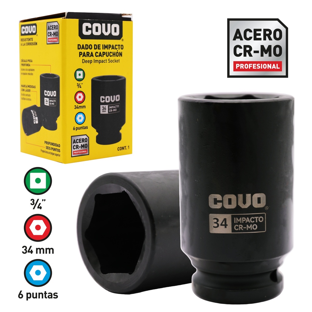 DADOS DE IMPACTO 34MM x 34MM COVO 8-800
