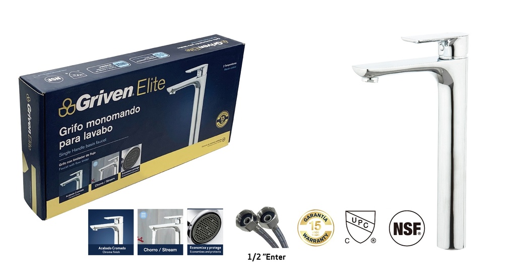 LLAVE LAVAMANO MONOMANDO GRIVEN ELITE 8-817