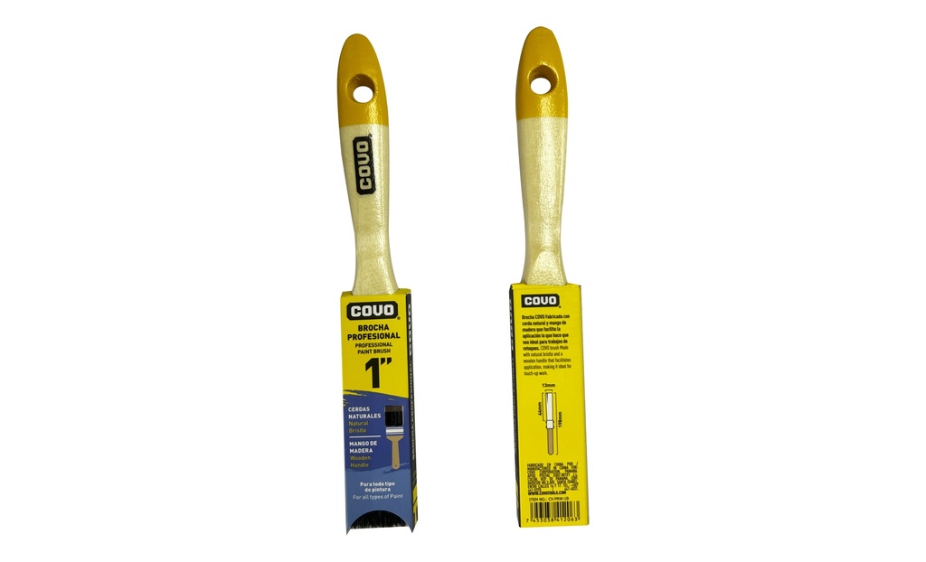 BROCHA M/MADERA CERDA NEGRA 1" COVO 8-838