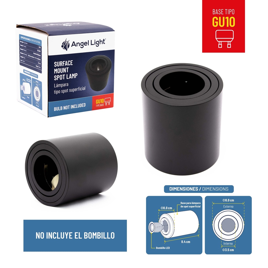 LAMPARA LED RED SUPERF NEGRA ANGEL L 8-852