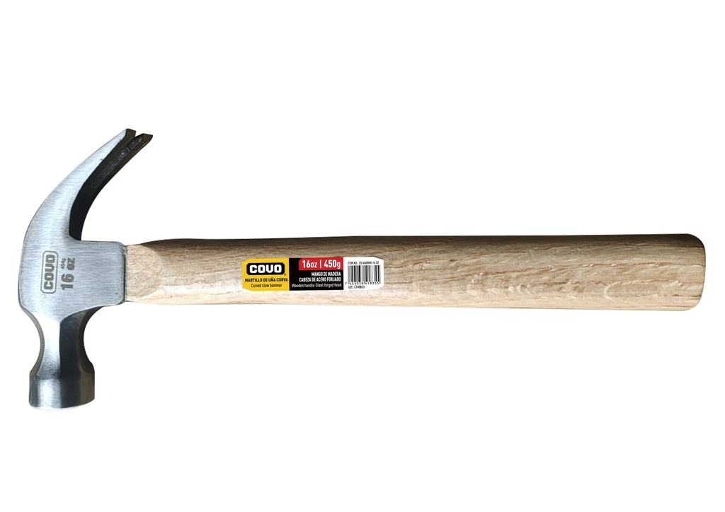 MARTILLO C/MANGO DE MADERA 16 OZ COVO 8-883