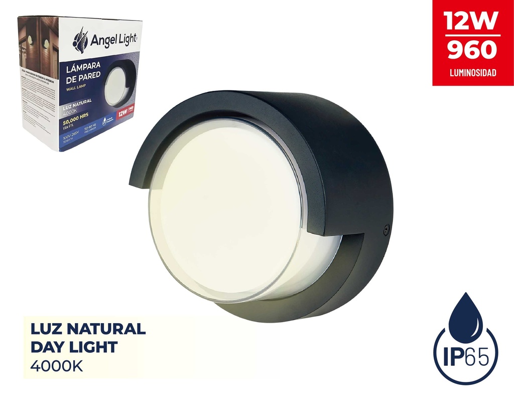 LAMPARA DE PARED 12W LUZ NATURAL ANGEL L 8-898