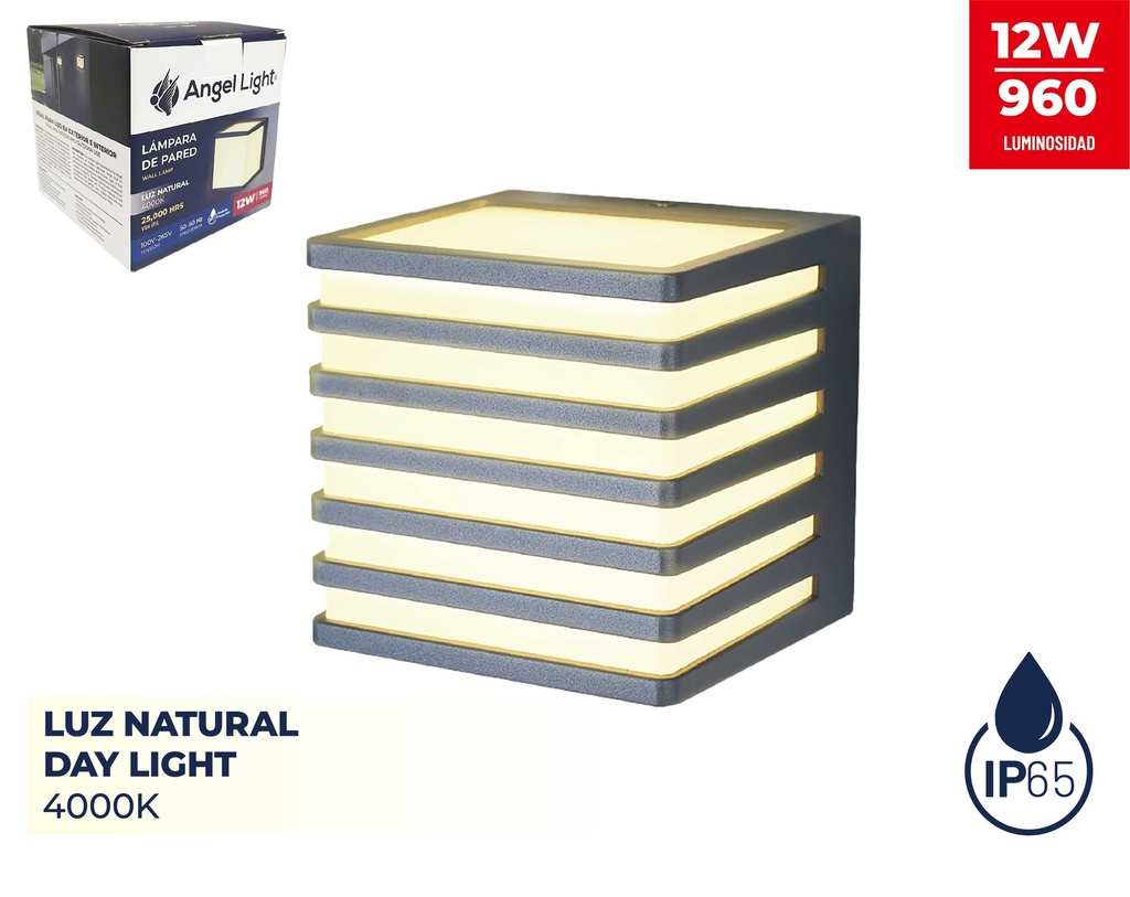 LAMPARA DE PARED 12W LUZ NATURAL ANGEL L 8-900