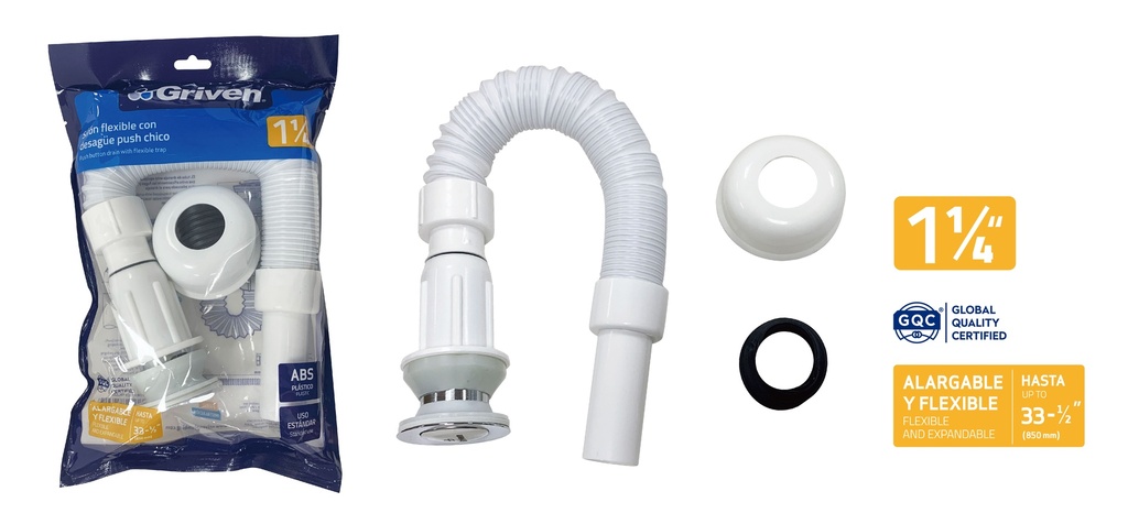 DESAGUE CON SIFON EXTENSIBLE 1 1/4 GRIVEN 8-912