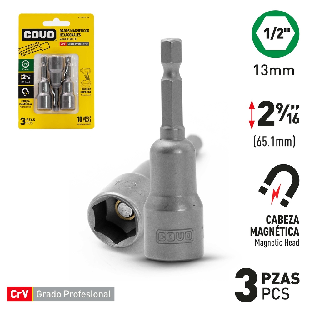 JUEGO DADO MAGNETICO x 1/2 HEX COVO 9-086