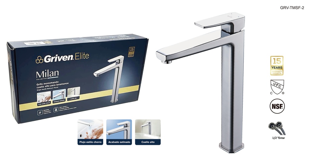 LLAVE LAVAMANO MONOMANDO MILAN GRIVEN ELITE 9-102