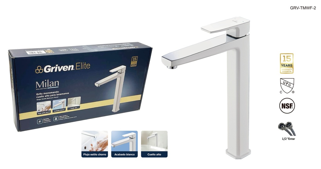 LLAVE LAVAMANO MONOMANDO MILAN GRIVEN ELITE 9-103
