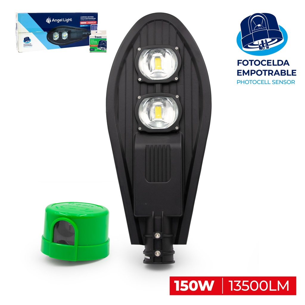 LAMPARA EXT LED 100W C/FOTOCELDA ANGEL L 9-109
