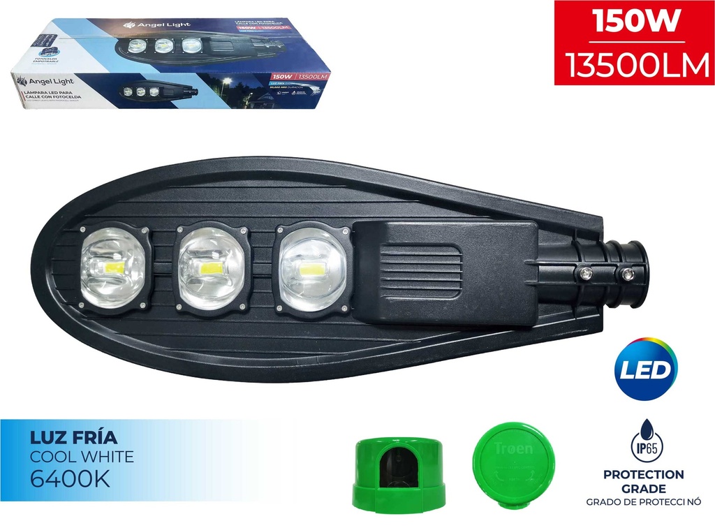 LAMPARA EXT LED 150W C/FOTOCELDA ANGEL L 9-110