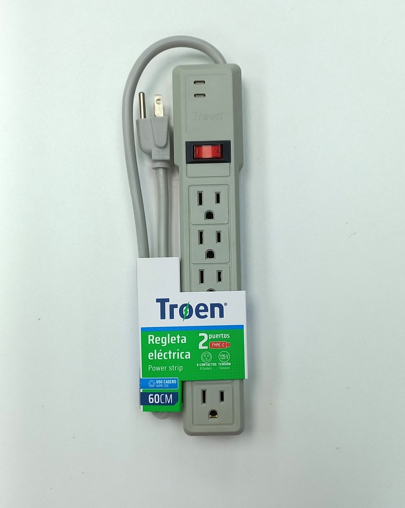 REGLETA 6 TOMAS C/PUERTO USB TIPO C TROEN 9-124