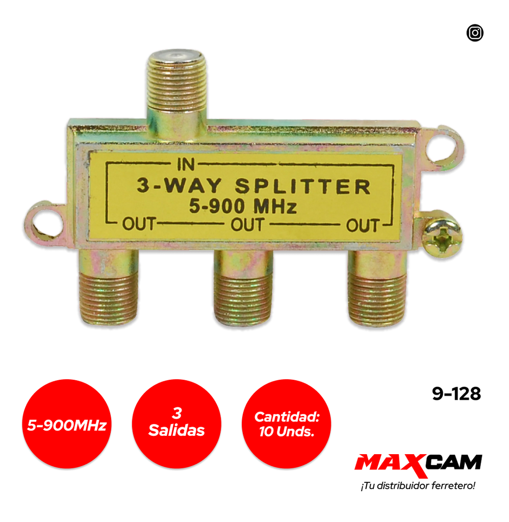 CONECTORES SPLITTER 3 SALIDAS V-TEG 9-128