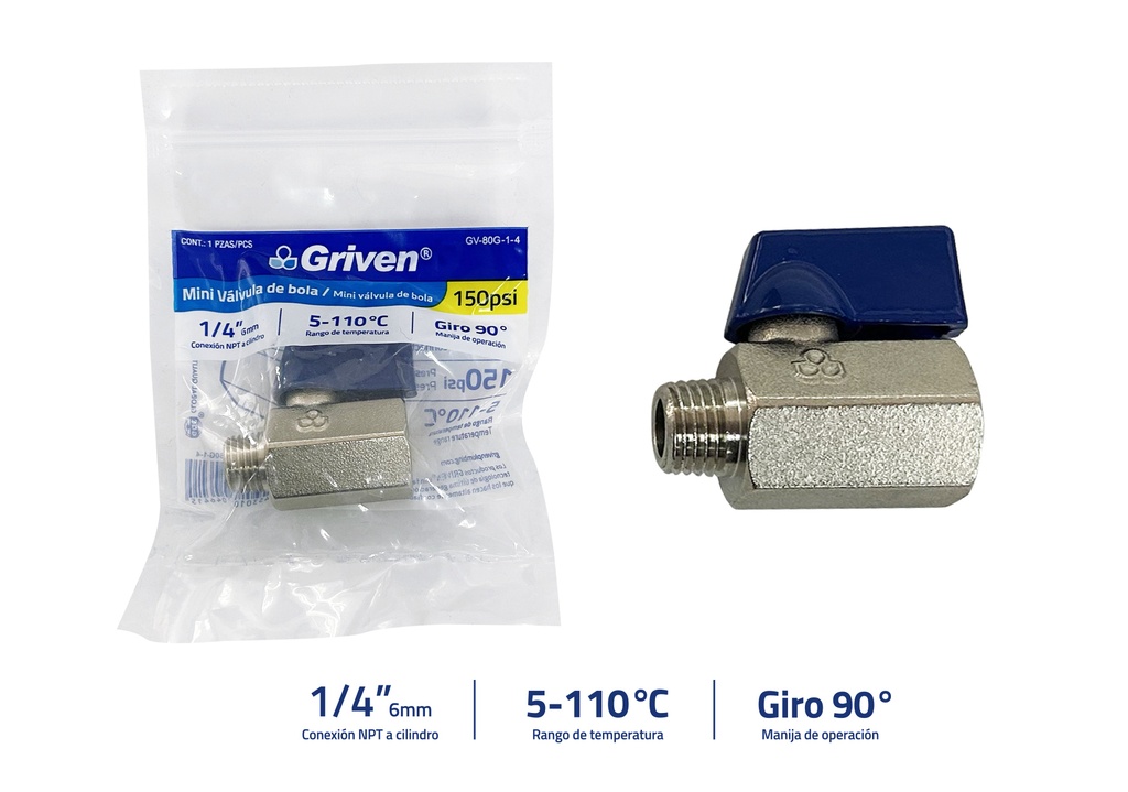 VALVULA 1/4" GRIVEN 9-146