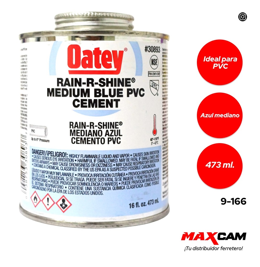 PEGA SOLDAR CONDIC HUM AZUL 1/8 OATEY 473ml 9-166