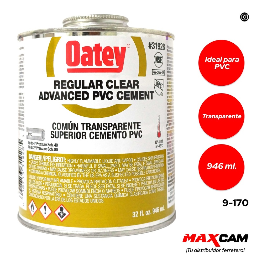 PEGA SOLDAR A F 1/4 OATEY 946ml 9-170