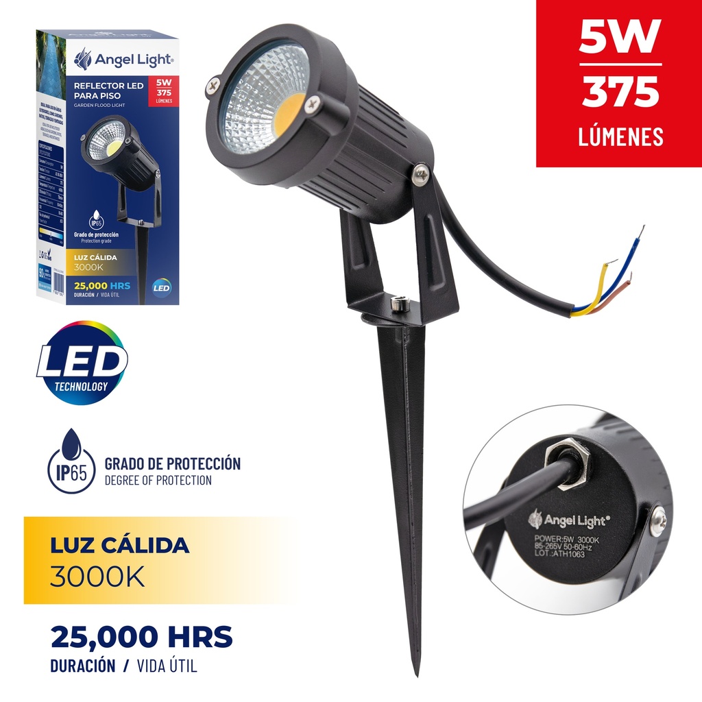 LAMPARA LED T/ESTACA LUZ CALIDA 5W ANGEL L 9-182