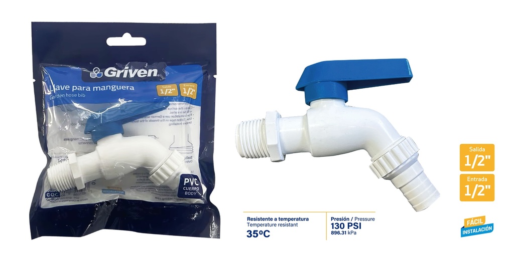 LLAVE CHORRO PASO RAPIDO GRIVEN 9-195