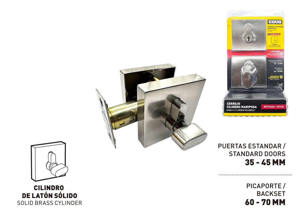 CERROJO CUAD LLAVE/MARIPOSA SATIN COVO 9-211