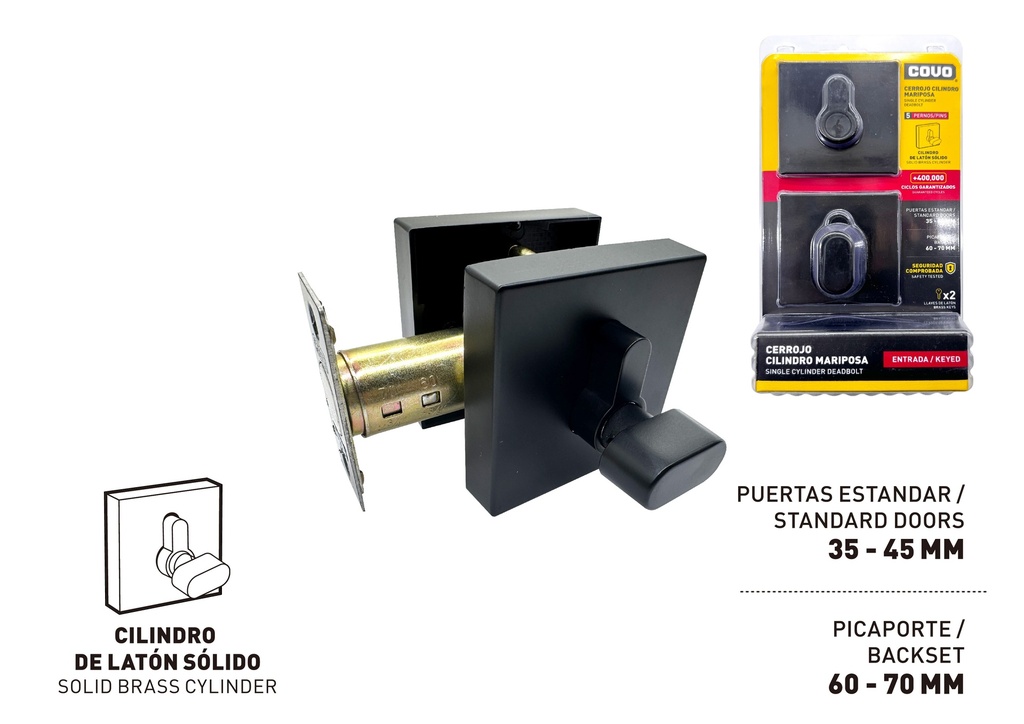 CERROJO CUAD LLAVE/MARIPOSA NEGRO COVO 9-212