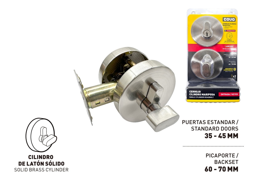 CERROJO RED LLAVE/MARIPOSA SATIN COVO 9-215