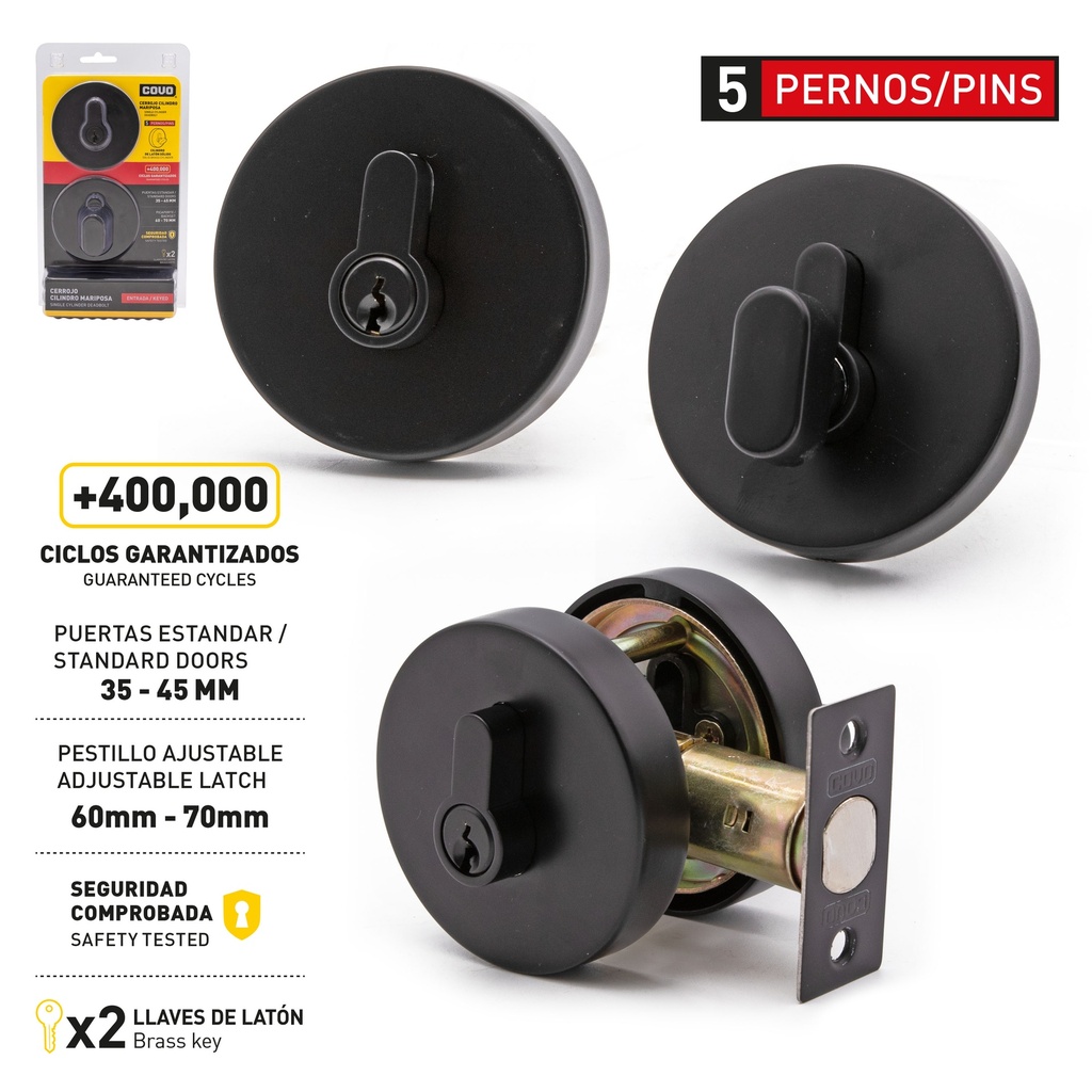 CERROJO RED LLAVE/MARIPOSA NEGRO COVO 9-216